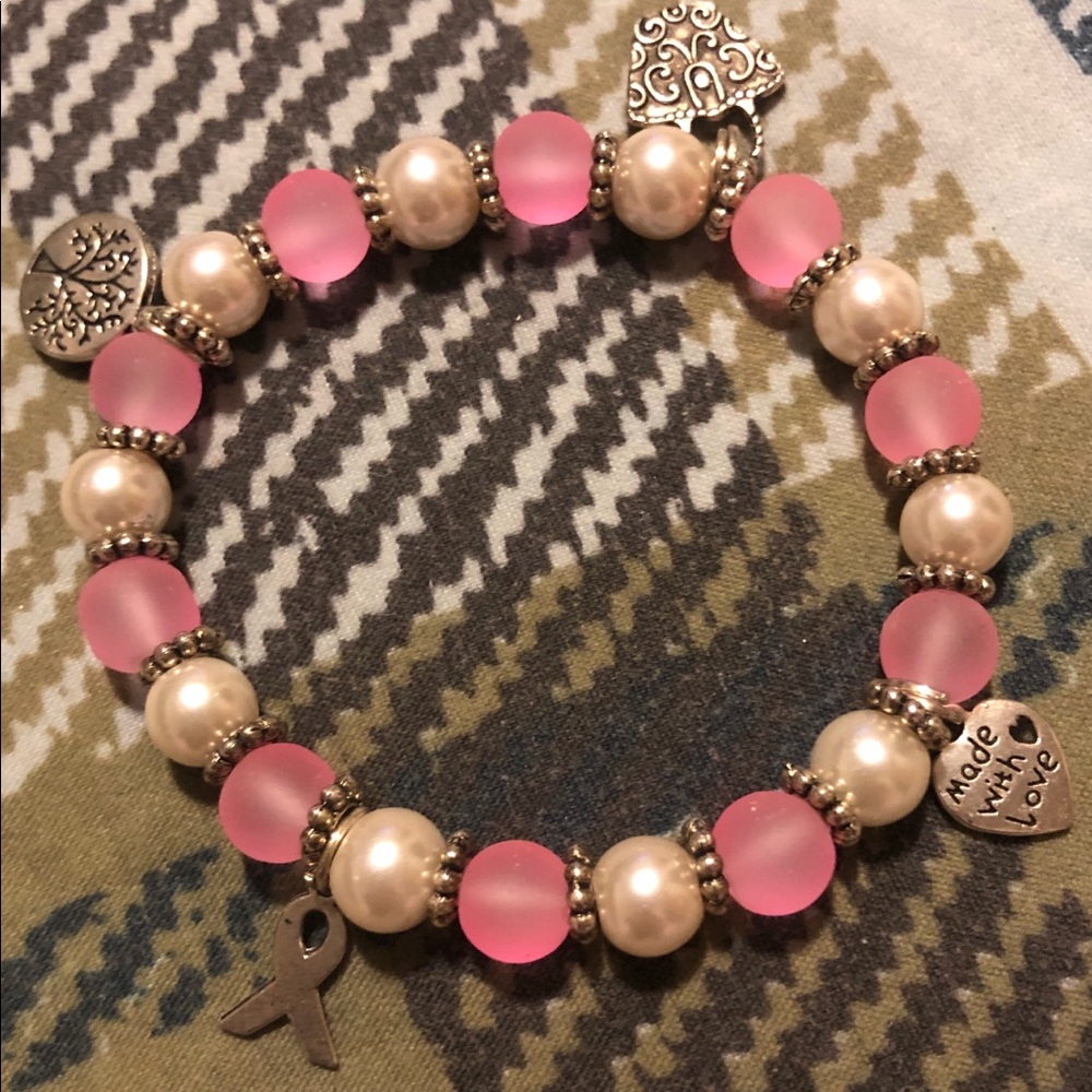 Breast cancer homemade bracelet
